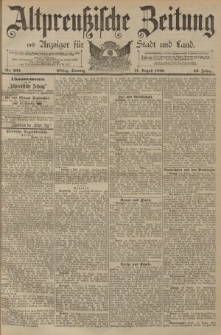 Altpreussische Zeitung, Nr. 203 Sonntag 31 August 1890, 42. Jahrgang