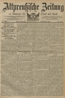 Altpreussische Zeitung, Nr. 206 Donnerstag 4 September 1890, 42. Jahrgang