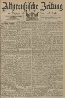 Altpreussische Zeitung, Nr. 215 Sonntag 14 September 1890, 42. Jahrgang