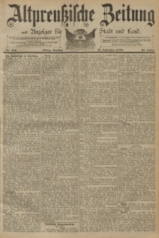 Altpreussische Zeitung, Nr. 216 Dienstag 16 September 1890, 42. Jahrgang
