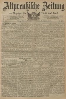 Altpreussische Zeitung, Nr. 217 Sonntag 17 September 1890, 42. Jahrgang