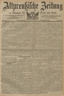 Altpreussische Zeitung, Nr. 217 Sonntag 17 September 1890, 42. Jahrgang