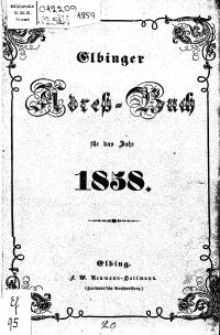Elbinger Adress-Buch für das Jahr 1858