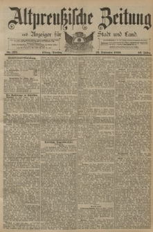 Altpreussische Zeitung, Nr. 222 Dienstag 23 September 1890, 42. Jahrgang