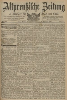 Altpreussische Zeitung, Nr. 227 Sonntag 28 September 1890, 42. Jahrgang