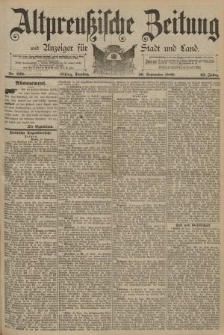 Altpreussische Zeitung, Nr. 228 Dienstag 30 September 1890, 42. Jahrgang