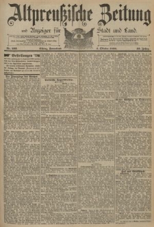 Altpreussische Zeitung, Nr. 232 Sonnabend 4 Oktober 1890, 42. Jahrgang