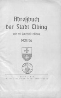 Adressbuch der Stadt Elbing und des Landkreises Elbing 1925/1926