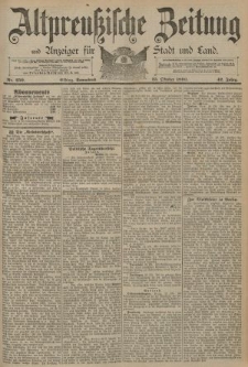 Altpreussische Zeitung, Nr. 250 Sonnabend 25 Oktober 1890, 42. Jahrgang