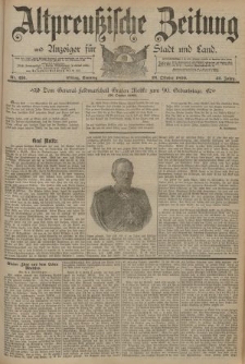 Altpreussische Zeitung, Nr. 251 Sonntag 26 Oktober 1890, 42. Jahrgang
