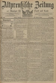 Altpreussische Zeitung, Nr. 252 Dienstag 28 Oktober 1890, 42. Jahrgang