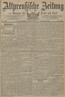 Altpreussische Zeitung, Nr. 253 Mittwoch 29 Oktober 1890, 42. Jahrgang