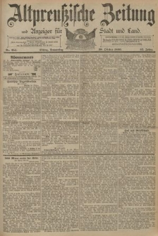 Altpreussische Zeitung, Nr. 254 Donnerstag 30 Oktober 1890, 42. Jahrgang