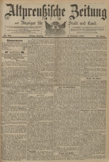 Altpreussische Zeitung, Nr. 257 Sonntag 2 November 1890, 42. Jahrgang