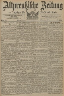 Altpreussische Zeitung, Nr. 258 Dienstag 4 November 1890, 42. Jahrgang
