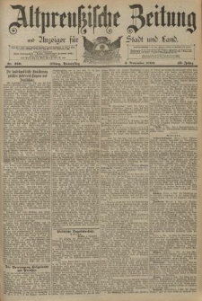 Altpreussische Zeitung, Nr. 260 Donnerstag 6 November 1890, 42. Jahrgang