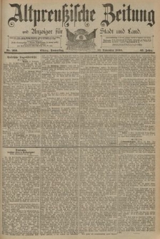 Altpreussische Zeitung, Nr. 266 Donnerstag 13 November 1890, 42. Jahrgang