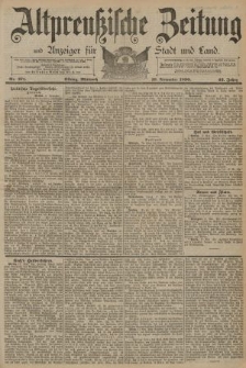 Altpreussische Zeitung, Nr. 271 Mittwoch 19 November 1890, 42. Jahrgang