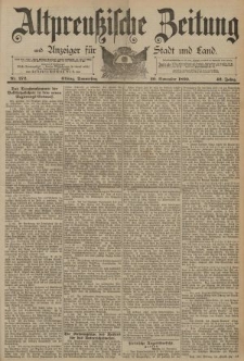 Altpreussische Zeitung, Nr. 272 Donnerstag 20 November 1890, 42. Jahrgang