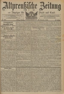 Altpreussische Zeitung, Nr. 275 Sonntag 23 November 1890, 42. Jahrgang