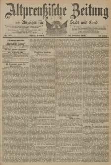 Altpreussische Zeitung, Nr. 277 Mittwoch 26 November 1890, 42. Jahrgang