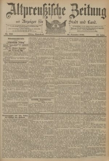 Altpreussische Zeitung, Nr. 280 Sonnabend 29 November 1890, 42. Jahrgang