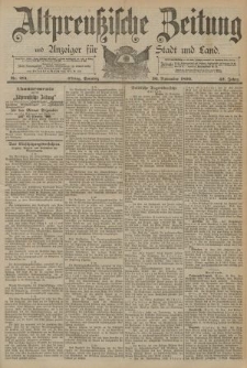 Altpreussische Zeitung, Nr. 281 Sonntag 30 November 1890, 42. Jahrgang