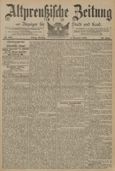Altpreussische Zeitung, Nr. 282 Dienstag 2 Dezember 1890, 42. Jahrgang