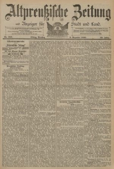 Altpreussische Zeitung, Nr. 282 Dienstag 2 Dezember 1890, 42. Jahrgang