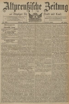Altpreussische Zeitung, Nr. 283 Mittwoch 3 Dezember 1890, 42. Jahrgang