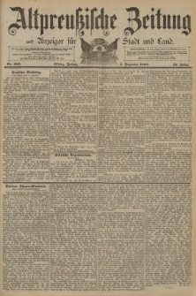 Altpreussische Zeitung, Nr. 285 Freitag 5 Dezember 1890, 42. Jahrgang
