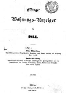 Elbinger Wohnungs-Anzeiger für 1874