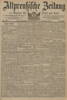 Altpreussische Zeitung, Nr. 290 Donnerstag 11 Dezember 1890, 42. Jahrgang