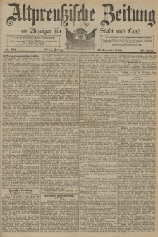 Altpreussische Zeitung, Nr. 291 Freitag 12 Dezember 1890, 42. Jahrgang