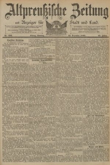 Altpreussische Zeitung, Nr. 293 Sonntag 14 Dezember 1890, 42. Jahrgang