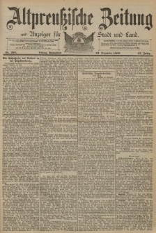 Altpreussische Zeitung, Nr. 298 Sonnabend 20 Dezember 1890, 42. Jahrgang