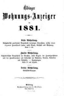 Elbinger Wohnungs-Anzeiger für 1881