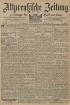 Altpreussische Zeitung, Nr. 300 Dienstag 23 Dezember 1890, 42. Jahrgang