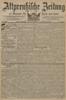 Altpreussische Zeitung, Nr. 302 Donnerstag 25 Dezember 1890, 42. Jahrgang