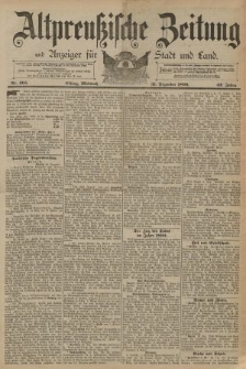 Altpreussische Zeitung, Nr. 305 Mittwoch 31 Dezember 1890, 42. Jahrgang