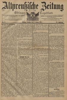 Altpreussische Zeitung, Nr. 2 Dienstag 4 Januar 1898, 50. Jahrgang