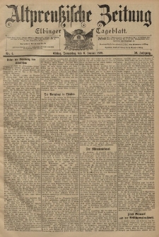 Altpreussische Zeitung, Nr. 4 Donnerstag 6 Januar 1898, 50. Jahrgang