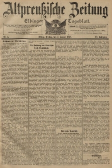 Altpreussische Zeitung, Nr. 5 Freitag 1 Januar 1898, 50. Jahrgang