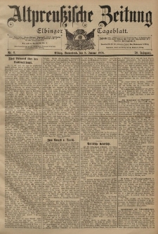 Altpreussische Zeitung, Nr. 6 Sonnabend 8 Januar 1898, 50. Jahrgang