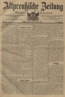 Altpreussische Zeitung, Nr. 7 Sonntag 9 Januar 1898, 50. Jahrgang