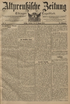Altpreussische Zeitung, Nr. 8 Dienstag 11 Januar 1898, 50. Jahrgang