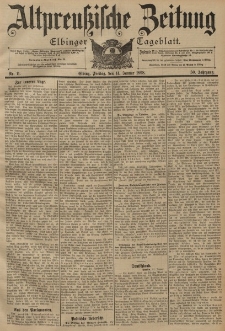Altpreussische Zeitung, Nr. 11 Freitag 14 Januar 1898, 50. Jahrgang