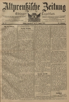 Altpreussische Zeitung, Nr. 12 Sonnabend 15 Januar 1898, 50. Jahrgang
