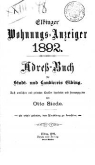 Elbinger Wohnungs-Anzeiger 1892