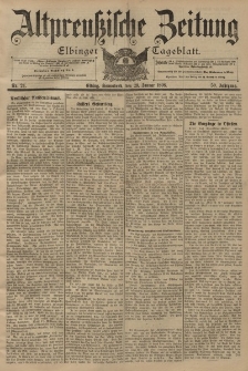 Altpreussische Zeitung, Nr. 24 Sonnabend 29 Januar 1898, 50. Jahrgang